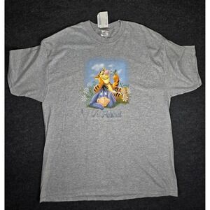 Disney Store Winnie the Pooh Tigger Eeyore Friend Graphic T Shirt XLarge Ash